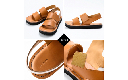 K-102-F-245 本革ハンドメイドのレザーサンダル「ラスタマン」(レッド・24.5cm)【ヒラキヒミ。】 霧島市 革靴 メンズ レディース カジュアル サンダル