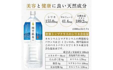 K-187 ＜定期便・全3回＞関平鉱泉水2Lペットボトル×10本ずつお届け(計30本)【関平鉱泉所】霧島市 水 2l ミネラルウォーター 温泉水 シリカ シリカ水 ミネラル成分 飲料水 2リットル 水2リットル 定期便