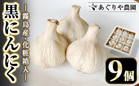 K-601 ＜化粧箱入り＞ 黒にんにく詰め合わせ(9個入り) 【あぐりや農園】霧島市 国産 霧島産 ニンニク 詰合せ 受注生産 加工品 野菜 ギフト 贈答 プレゼント
