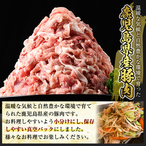 A5-033-A 国産!鹿児島県産豚肉切り落とし真空小分け 250g×5P(計1.25kg)【肉の豊楽】霧島市 豚肉 ぶたにく 豚 小分け 切り落とし 真空パック 切落し 冷凍