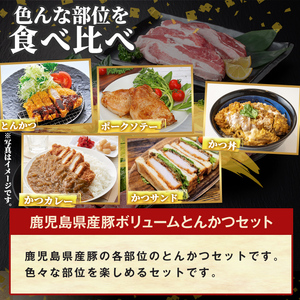 K-611 《数量限定》鹿児島県産豚ボリュームとんかつセット(計1.8kg)【ハピネス】霧島市 肉 豚肉 豚 精肉 鹿児島県産 とんかつ トンカツ 豚カツ ロース バラ 肩ロース ヒレ肉 セット 小分け 食べ比べ 冷凍