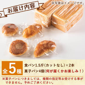 A0-247 食パン・菓子パンセット(全5種)【PANYA.くらぶ】パン 冷凍パン 詰め合わせ 詰め合せ