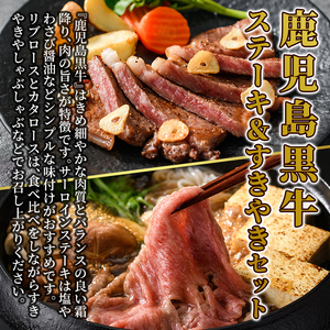 E0-014 鹿児島黒牛サーロインステーキ・すきやきセット(計1kg)＜E-301＞【JA】