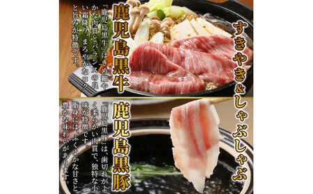 B0-197 5等級：鹿児島黒牛・黒豚スライスセット(計900g)＜D-2901＞【JA】