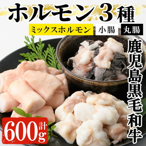 黒毛和牛ホルモン3種盛合わせ(小腸:200g 丸腸:200g ミックスホルモン:200g)【A-1460H】