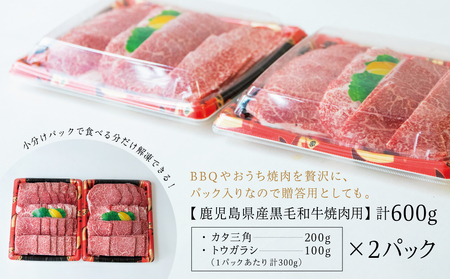 【鹿児島県産】黒毛和牛 焼肉用 計600g 赤身希少部位2種セット 数量限定 国産 肉 牛肉 希少部位 焼肉 BBQ 小分け セット 食べ比べ 訳あり 冷凍 スターゼン 南さつま市