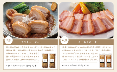 【定期便 全4回】お肉のおかず定期便［みなみさつまのミートデリ］ ローストポーク ローストビーフ チャーシュー 煮豚 焼き豚 焼豚 おかず お惣菜 鹿児島県産 冷蔵 冷凍 山野井 南さつま市