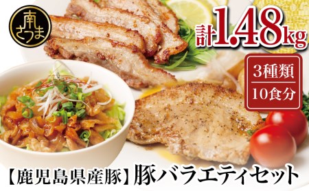 【鹿児島県産】豚バラエティセット1.48kg(10食分)