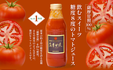 至高のトマト加工品詰合せ 3種類 南国 フルーツトマト100%使用 薩摩甘照 さつまあまてらす トマトジュース トマトケチャップ 濃厚 コク 甘み 天然素材 とまと 野菜 飲料 ドリンク ギフト 贈り物 贈答用 化粧箱入り 高槻電器工業 南さつま市