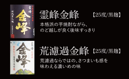 【蔵元直送】宇都酒造 本格芋焼酎 1.8L×2本（霊峰金峰／荒濾過金峰） 芋焼酎 25度 1800ml いも焼酎 飲み比べ お酒 鹿児島 ロック 水割り お湯割り 贈答 ギフト南さつま市