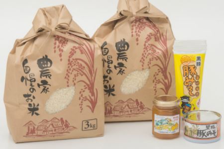 【鹿児島県南さつま市産】お米6kg・豚みそ・季節のジャムセット