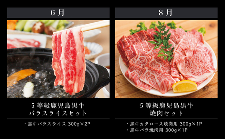 【JA食肉かごしま】鹿児島黒牛定期便（全6回） 和牛日本一の「鹿児島黒牛」お肉 ステーキ すき焼き しゃぶしゃぶ グルメ お取り寄せ 国産 黒毛和牛 牛肉 定期便