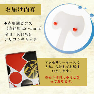 b5-074 【ギフト対応】赤珊瑚ピアス