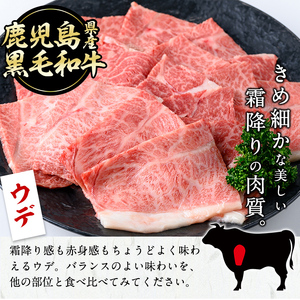 【焼肉3種！食べ比べセット】鹿児島県産黒毛和牛 モモ・肩ロース・ウデの焼肉3種セット＜計600g＞ 牛肉 肉 焼肉 セット 焼肉セット 焼き肉 小分け 食べ比べ 赤身 霜降り やきにく BBQ a6-048