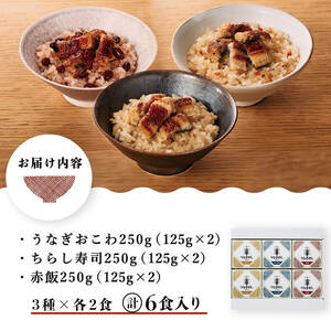 鹿児島県産うなぎ使用！山田のうなぎめし1箱(6食入) うなぎ 鰻 国産 鹿児島 蒲焼き かばやき タレ ご飯 おこわ うなぎめし a3-237
