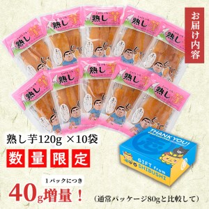 熟し芋 計1.2kg(120g×10袋)日本農業新聞一村逸品大賞を受賞した干し芋! a6-009 