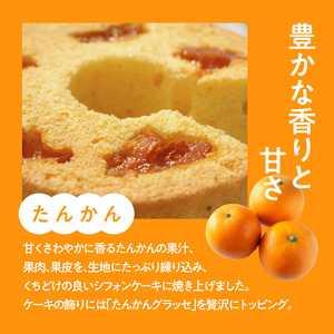 奄美のくちどけシフォンケーキ（パッションフルーツ・たんかん）2個セット A003-005-01 洋菓子 たんかん パッションフルーツ フレーバー 2種 18cm 冷凍 ギフト プレゼント