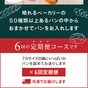 【晴れるベーカリー】おまかせ♪パンセット定期便 ～6ヶ月コース～ 無添加 白神こだま酵母 島ざらめ お任せ 国産小麦 マーガリン不使用 ショートニング 不使用-1001