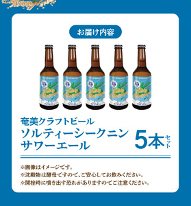 奄美クラフトビール＜ソルティーシークニンサワーエール＞5本セット - クラフトビール 塩 ソルティ シークニン 330ml 5本 家飲み 地ビール 瓶ビール 鹿児島 奄美大島