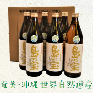 祝 世界自然遺産登録！奄美黒糖焼酎「島の宝 琥珀」30度 900ml×12本 A037-011