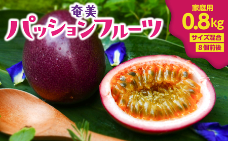 【 2026年先行予約 】奄美パッションフルーツ 0.8kg 家庭用（ サイズ混合 ）（ 8個前後 ） A135-001 パッションフルーツ 果物 フルーツ 果実 南国フルーツ 訳あり 訳アリ 先行予約 予約 受付 orietty's farm ふるさと納税 奄美市 おすすめ ランキング プレゼント ギフト