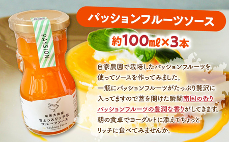 奄美大島産 ちょっと リッチ な フルーツソース 5本 セット（ すもも ＆ パッションフルーツ ） A092-008 ソース 果物 フルーツ 果実 加工食品 加工品 南国フルーツ ヨーグルト 朝食 おやつ 豊潤な香り 甘い 自家農園 kashiwa farm ふるさと納税 奄美市 おすすめ ランキング プレゼント ギフト