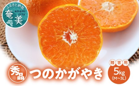 【 期間 ・ 数量限定！】奄美 つのかがやき ＜ 秀品 ＞化粧箱 5kg （満杯詰め）3L～Mサイズ【 贈答用 】 A070-006 みかん ミカン 蜜柑 果物 くだもの フルーツ 果実 柑橘類 柑橘 完熟 厳選 期間限定 限定 人気 甘い 秀品 化粧箱 お歳暮 美味しい おいしい ジューシー あまみ農業協同組合 ふるさと納税 奄美市 おすすめ ランキング プレゼント ギフト