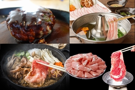 084-14 【全4回】鹿児島黒毛和牛焼き肉、スライス、ハンバーグ定期便