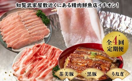 【全4回】かごしま黒豚・茶美豚・うなぎ定期便 106-13