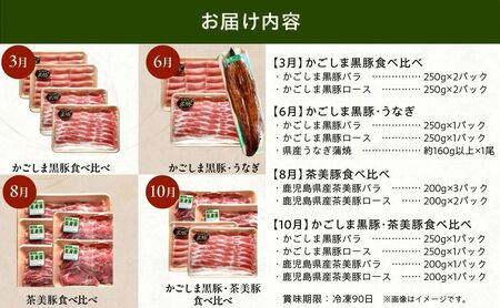 【全4回】かごしま黒豚・茶美豚・うなぎ定期便 106-13
