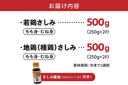 008-40 剛火あぶりの若鶏・地鶏(種鶏)さしみ(タタキ)2種盛合せ1kg さしみ醤油付