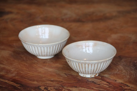 038-16 粉引しのぎ 飯碗(ペア)