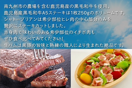 027-25 シャトーブリアンとイチボの食べ比べ 黒豚生ハム付 | 鹿児島