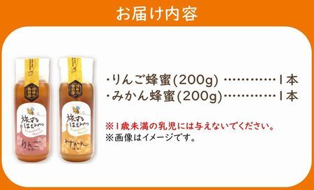 054-31 旅するはちみつ200g2本セット【りんご・みかん】