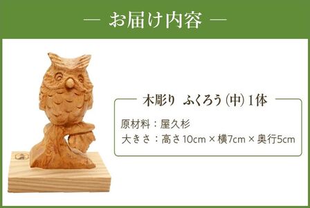 046-34 木彫り ふくろう (中)