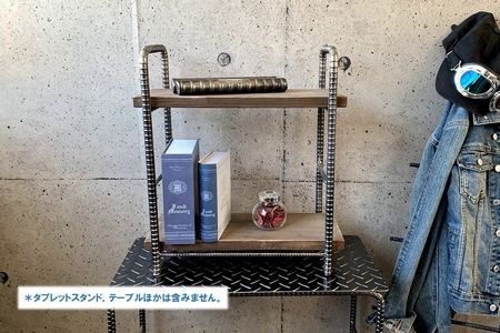 070-31 アンティーク調 アイアン×木製シェルフ