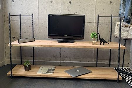 070-32 アンティーク調 アイアン フリーシェルフ