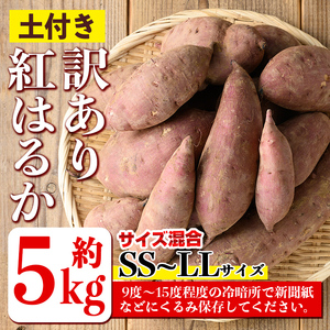 isa521 《訳あり》熟成紅はるか(約5kg・SS～LLサイズ混合) 訳あり