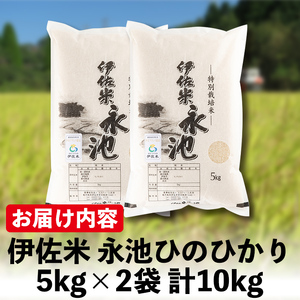 A4-06 【伊佐の日・寄附額改定】《数量限定》令和7年産 新米 特別栽培米 伊佐米永池ひのひかり(10kg) 伊佐市 永池 特産品 伊佐米 九州米サミット 食味コンテスト 最優秀賞受賞 ヒノヒカリ 10k 【エコファーム永池】