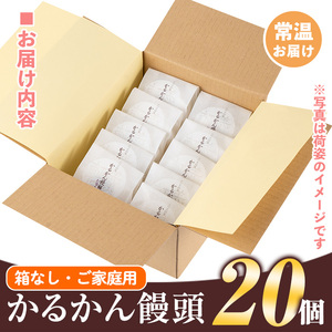 isa148 ご家庭用かるかん饅頭(20個) 和菓子 まんじゅう お菓子 鹿児島 伝統菓子 銘菓 軽羹 セット 簡易包装 【新富大生堂】
