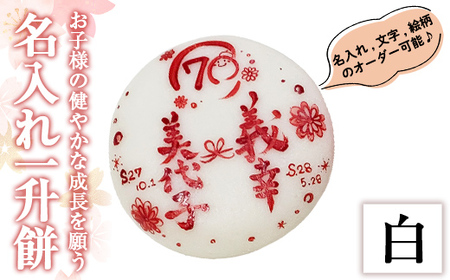 a953-A ＜期間限定！2025年11月～2026年5月末の間で発送対応＞名入れ一升餅(白)【ちろす家】姶良市 おもち 餅 背負い餅 餅踏み お祝い 1歳 男の子 女の子 誕生日 ベビー イベント 真空パック 冷凍