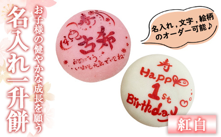 a953-C ＜期間限定！2025年11月～2026年5月末の間で発送対応＞名入れ一升餅(紅白セット)【ちろす家】姶良市 おもち 餅 背負い餅 餅踏み お祝い 1歳 男の子 女の子 誕生日 ベビー イベント 真空パック 冷凍