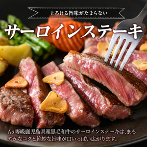 a853-G ＜期間限定！合挽ハンバーグ付＞【12回定期便】≪A5等級≫鹿児島県産黒毛和牛サーロイン2枚入り(12P計4.32kg) 【水迫畜産】姶良市 国産 牛肉 サーロインステーキ ステーキ ステーキ肉 和牛