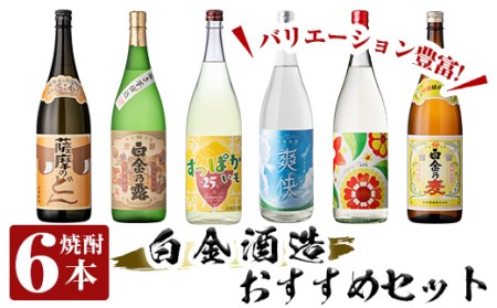 a766 白金酒造バリエーション豊かなおすすめ6本セット(各1800ml)【南国リカー】