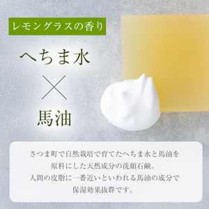 s697 HECHIMARS スキンケアセット (化粧水(導入水)：約120ml×1本＆洗顔石けん：約100g×1個《レモングラスの香り》) 鹿児島 石けん 石鹸 洗顔 洗顔石けん 洗顔石鹸 固形石鹸 洗顔料 へちま 馬油 ヘチマ スキンケア レモングラス 化粧水 導入水 導入化粧水 セット 詰め合わせ 【合同会社ICHI】