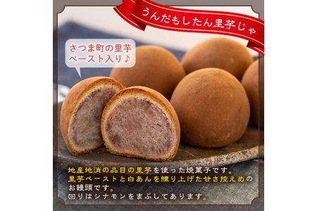 s060 うんだもしたん里芋じゃ(16個)鹿児島県さつま町産の里芋を使用した焼き菓子！里芋ペーストと白あんを練り込んだ餡子の入ったお饅頭♪ さつま町 特産品 鹿児島県 まんじゅう 饅頭 里芋 シナモン 白あん 餡 ギフト【お菓子のかたおか】