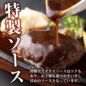 s394 A4・A5等級鹿児島県産黒毛和牛100％使用！プレミアムハンバーグ(計6個・特製デミソース付)鹿児島 国産 九州産 黒毛和牛 牛肉 ひき肉 ハンバーグ 惣菜 おかず ギフト【焼肉一福】