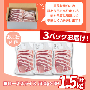 s512 ＜訳あり＞鹿児島県産豚ローススライス(計2kg・500g×4P)豚肉 ロース スライス 小分け 国産 しゃぶしゃぶ 生姜焼き 鹿児島 お肉 ポーク 真空包装 真空パック【コワダヤ】