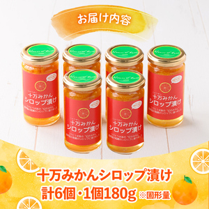 s519 ≪毎月数量限定≫十万温州みかんシロップ漬け(計6個・1個180g) 国産 果物 蜜柑 鹿児島 九州産 フルーツ 柑橘 ミカン 調味料 シロップ漬け 果実【田野農園】