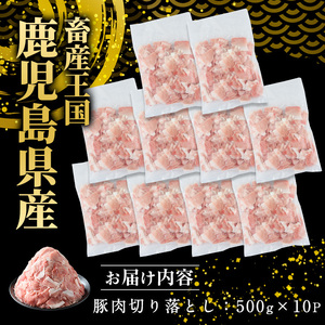 鹿児島県産 豚肉 切り落とし (計5kg・500g×10P) 訳あり 豚肉【スターゼン】starzen-7300